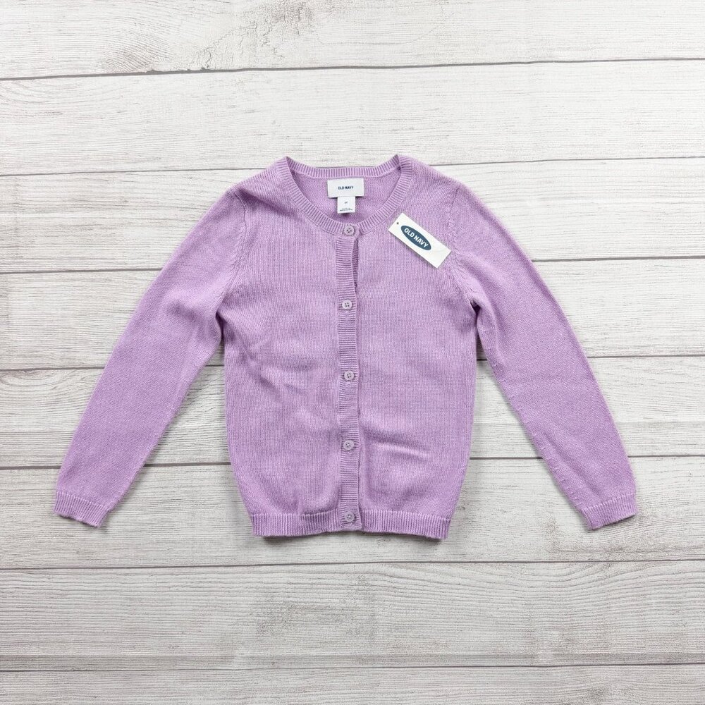 Old Navy Girls Purple Knit Cardigan Sweater Button Front NWT 5T